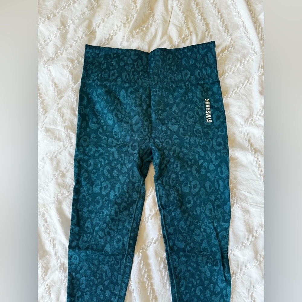 Gymshark Teal Leopard Print Leggings